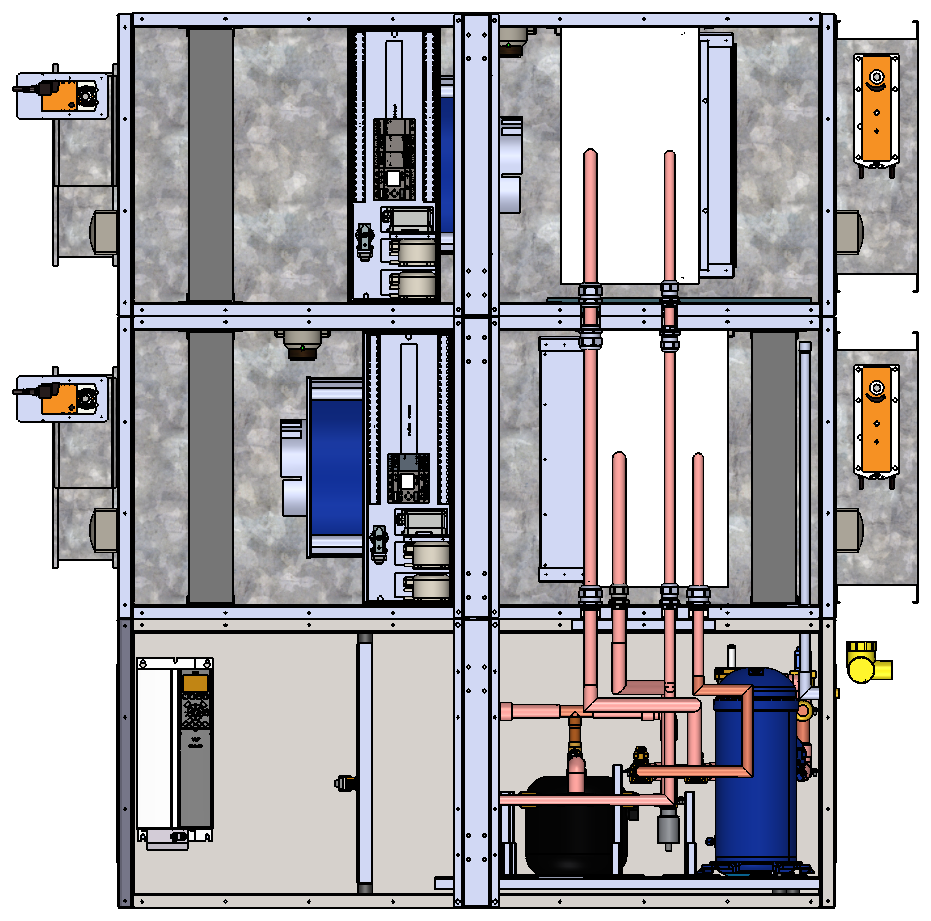 RA3-5000-S design example with integrated heat pump